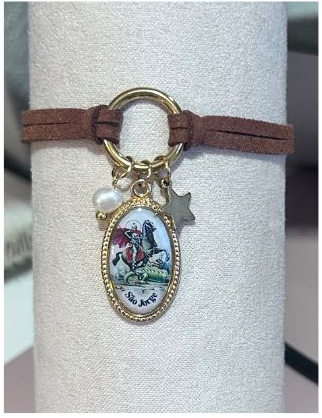 Pulsera piel Santo