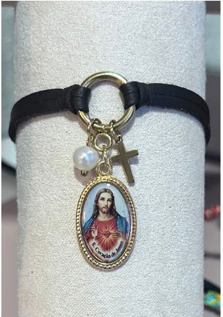 Pulsera piel Santo