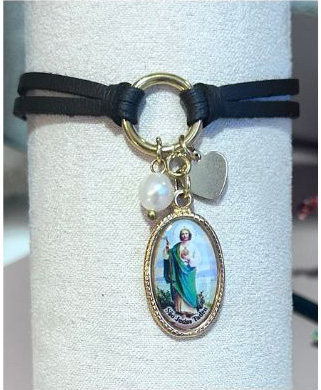 Pulsera piel Santo