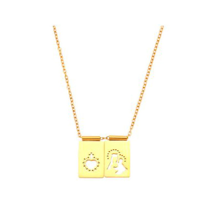 Collar Escapulario Sagrado Corazón y Virgen del Carmen
