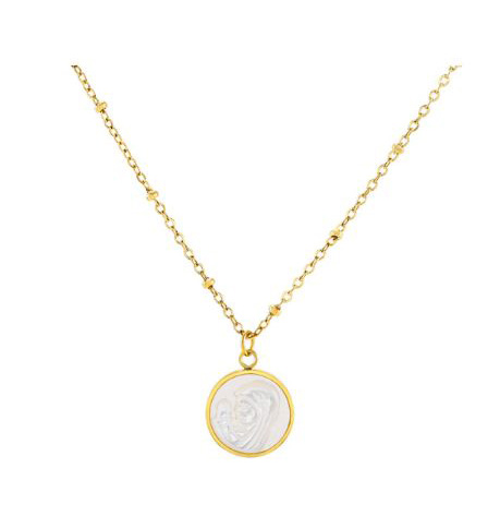 Collar con medalla Virgen Niña de nácar