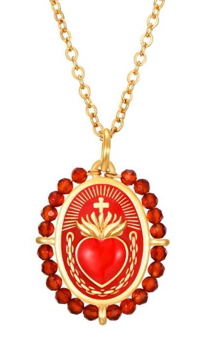 Collar Sagrado Corazón rojo